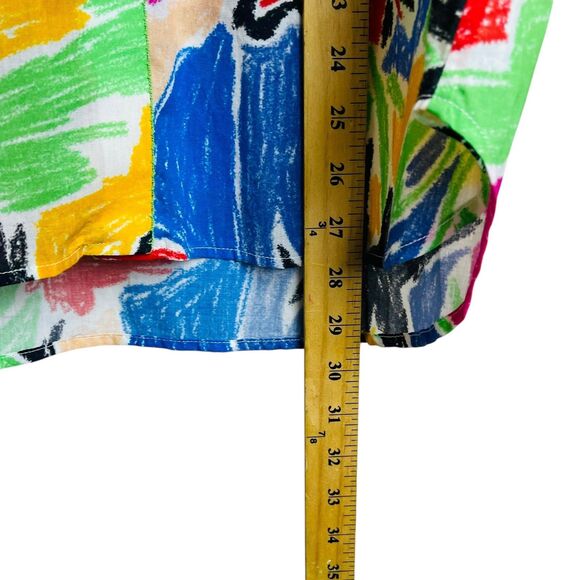 Deloreta Shirt Womens XL Multicolor Abstract Graphic Button Up Long Sleeve Peru - Picture 6 of 8
